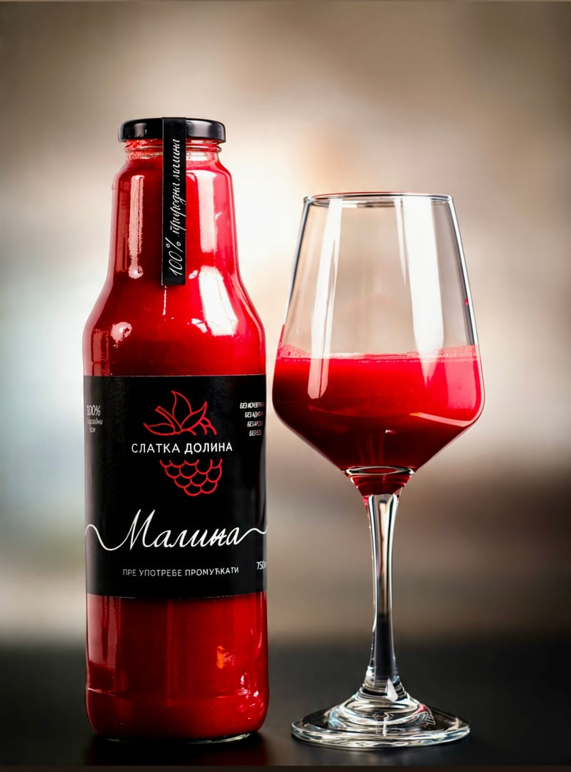 Sok od maline u čaši